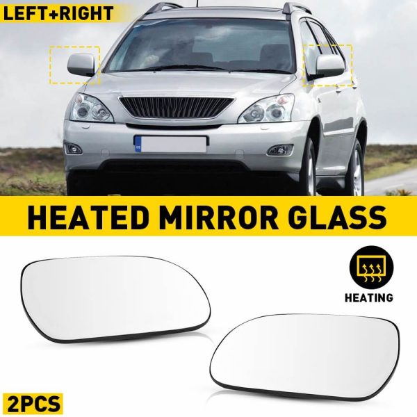Heated Mirror Glass for 2004-2009 Lexus RX300 RX330 RX350 RX400H, Left and Right Side For Discount