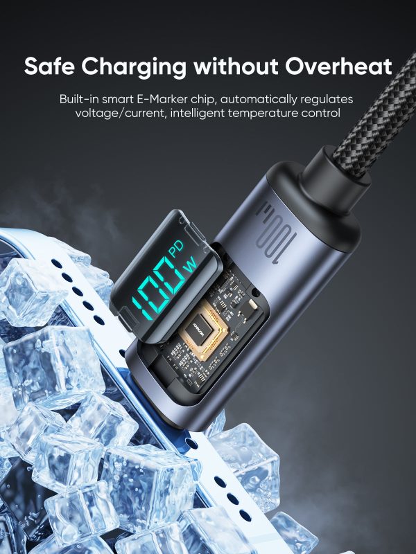 S-CC100A16 Prism Series 100W Type-C to Type-C Digital Display Fast Charging Data Cable 1.2m Discount - Image 5