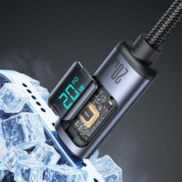S-CL020A16 Prism Series 20W Type-C to Lightning Digital Display Fast Charging Data Cable 1.2m Online Hot Sale - Image 4