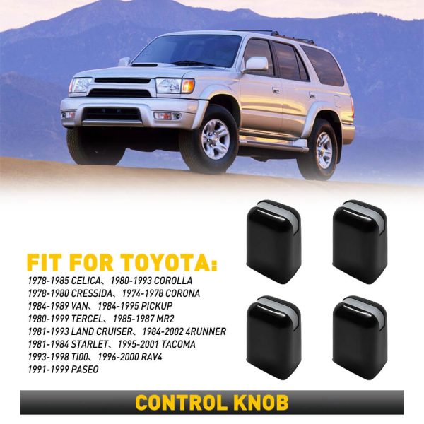 AC Climate Control Switch Knob Button Set of 4 , Compatible with 1974-2002 Toyota Models-Air Conditioner Replacement Switch For Discount - Image 5