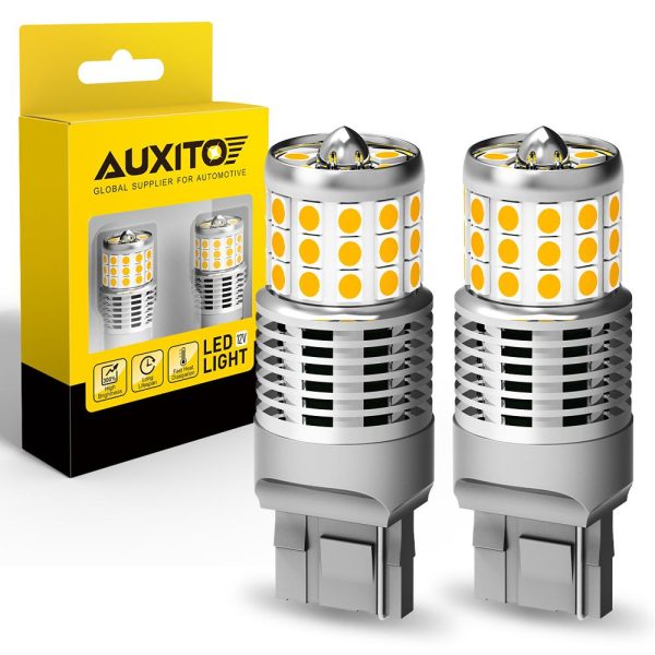 AUXITO 7440 LED Bulbs Amber Yellow 3000k 24W for Turn Signal Lights with Build-in Load Resistor CANBUS Error Free Online Hot Sale