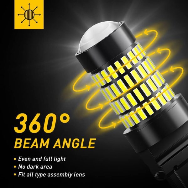3157 LED Bulb, 2800 Lumens LED Bulbs with Projector for Reverse Backup Tail Brake Lights Signal Lights Discount - Image 3