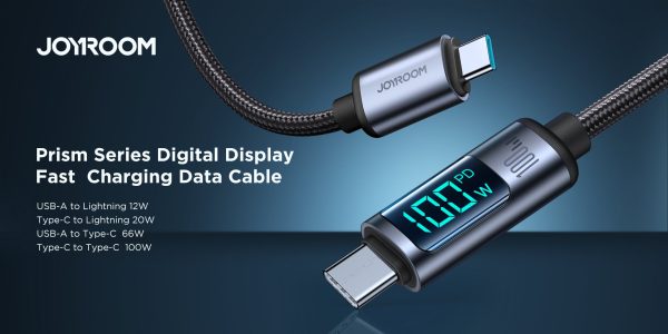 S-CC100A16 Prism Series 100W Type-C to Type-C Digital Display Fast Charging Data Cable 1.2m Discount - Image 4