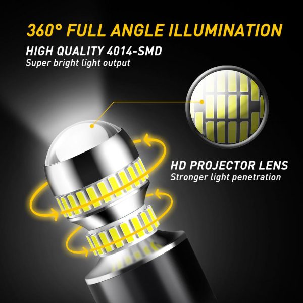 AUXITO 2600 Lumens 7443 LED Bulb T20 7440 7441 7444 LED Light Bulb for Backup Reverse Light For Discount - Image 4