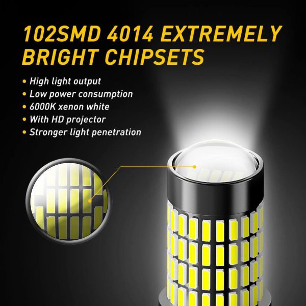 3157 LED Bulb, 2800 Lumens LED Bulbs with Projector for Reverse Backup Tail Brake Lights Signal Lights Discount - Image 2