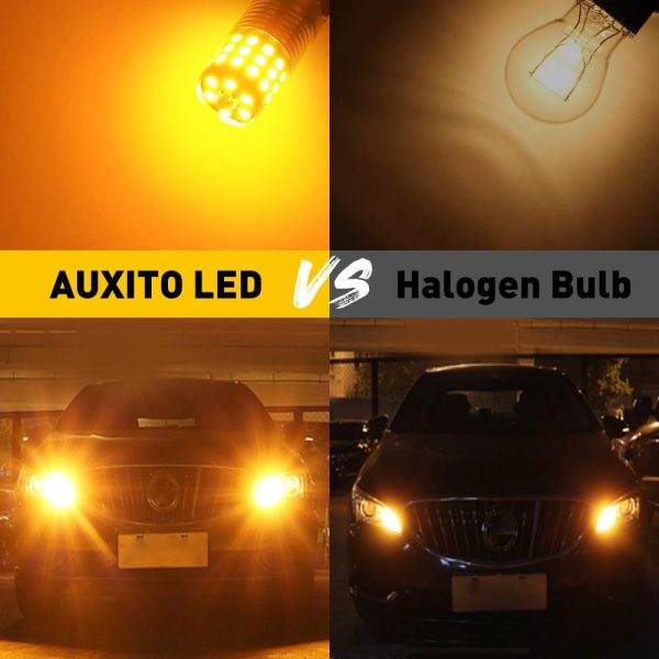 AUXITO 7440 LED Bulbs Amber Yellow 3000k 24W for Turn Signal Lights with Build-in Load Resistor CANBUS Error Free Online Hot Sale - Image 2
