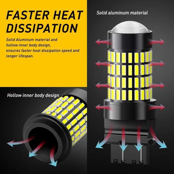 3157 LED Bulb, 2800 Lumens LED Bulbs with Projector for Reverse Backup Tail Brake Lights Signal Lights Discount - Image 5