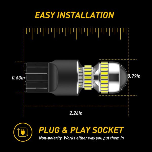 AUXITO 2600 Lumens 7443 LED Bulb T20 7440 7441 7444 LED Light Bulb for Backup Reverse Light For Discount - Image 5