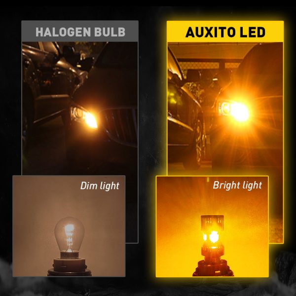 1156, 7506, P21W, BA15S LED Turn Signal Light Bulbs With Build-in Load Resistor CANBUS Error Free | Amber Yellow Online now - Image 3